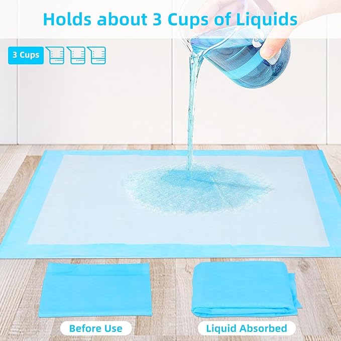 Super Absorbent Waterproof Dog and Puppy Pet Training Pad, Housebreaking Pet Pad, 40-Count Extra Middle-Size, 30’’X36’’, Blue