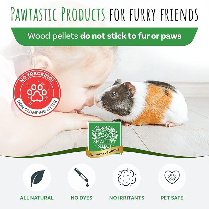 Small Pet Select Pine Pellet Bedding 8lb, Litter Pellets for Rabbit, Guinea Pig, Hamster, Bunny and other Small Animals, Made in USA, 8lb