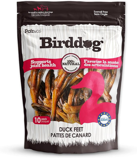 Palz&Co Duck Feet for Dogs - 10 Pack of 100% Natural Single Ingredient Dog Treats, Grain-Free, High Protein, Nail Free, Crunchy & Chewy Texture