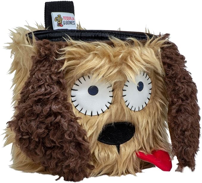 Tequila&Bones Dog Treat Bag Training Pouch, Hands-Free Dog Treat Pouch, Dog Walking Pouch, Waist Bag | Washable Inner Bag | with Belt, Clip & Drawstring Closure (Rusty)