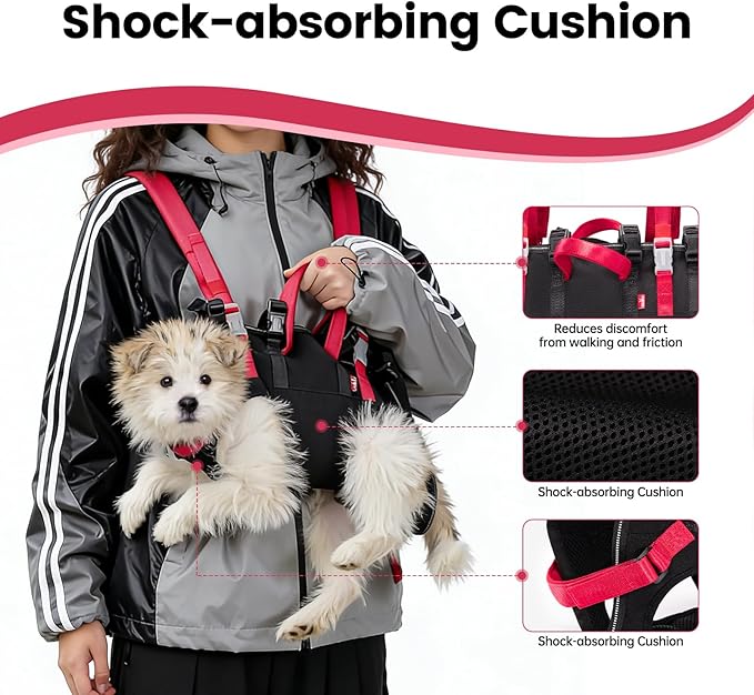 Wakytu Dog Emergency Rescue Sling - Lightweight Packable Lift Harness with Handle - Safe Transport for Small Medium Dogs - Ideal for Hiking Skiing（18.5-29.5lbs）