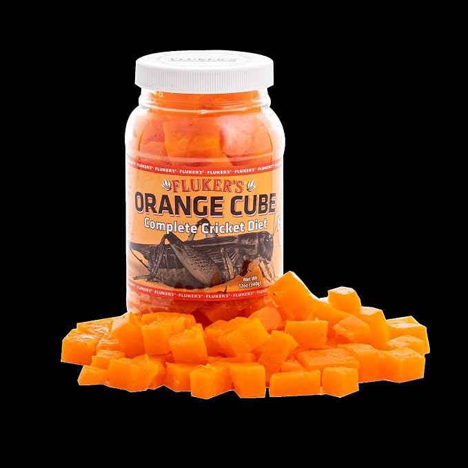 Fluker's Orange Cube Complete Cricket Diet,Gut Load Food for Feeder Insects and Live Crickets,Provides Vitamins,Minerals,and Hydration,12 oz,(Pack of 2)
