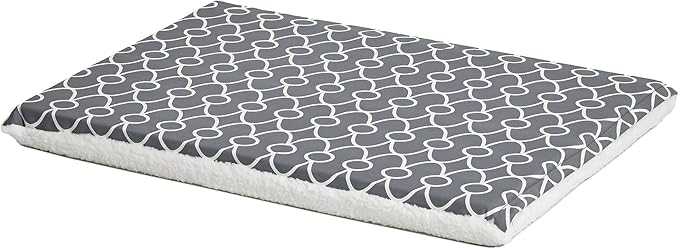 MidWest Homes for Pets Quiet Time Teflon Defender Dog Beds; Pet Beds Designed to Fit Folding Metal Dog Crates, Gray & White Geometric Pattern, 30-Inch