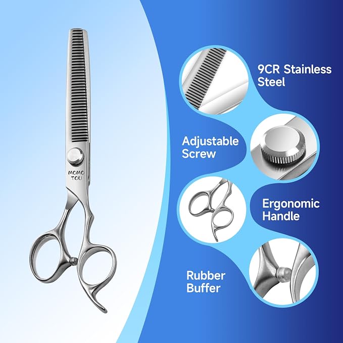 6.5 Inch Thinning Dog Grooming Scissors, 9CR Stainless Steel Pet Blender Shears, Smooth Cutting for Dogs and Cats