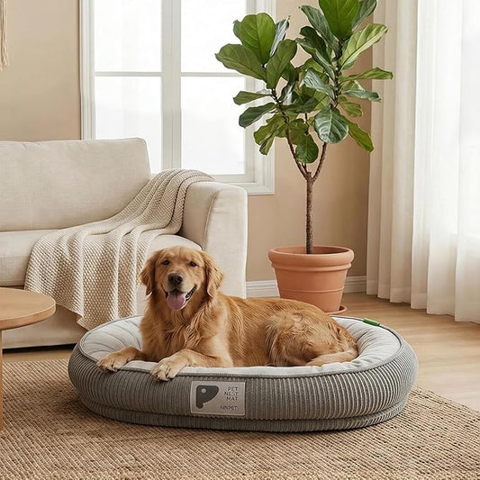 Washable Pet Dog Bed Large Sized Dog,Memory Foam Extra Large Calming Dog Cots Beds for Large Breed Dogs Crate Furniture,XL Dog Bed XXL Indoor Crate Mat with Detachable Bottom and Bolster Cushion