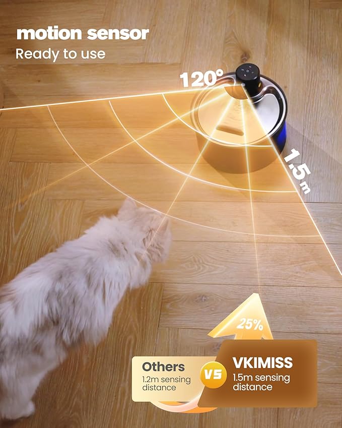 Battery Operated Cat Water Fountain: Wireless Pet Fountain with Filter | 108oz/3.2L Cordless Cat Dispenser with Motion Sensor Rechargeable Automatic Drinking Fountains for Cats Indoor -Plastic model