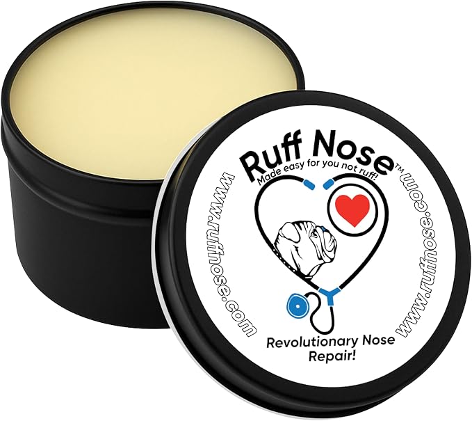 Dog Nose & Paw Balm (4 oz) - RuffNose Natural Moisturizer with Shea, Coconut & Cocoa Butter - Helps Condition Dry, Rough Paws and Noses - Suitable for Daily Use, All Breeds - Made in the USA