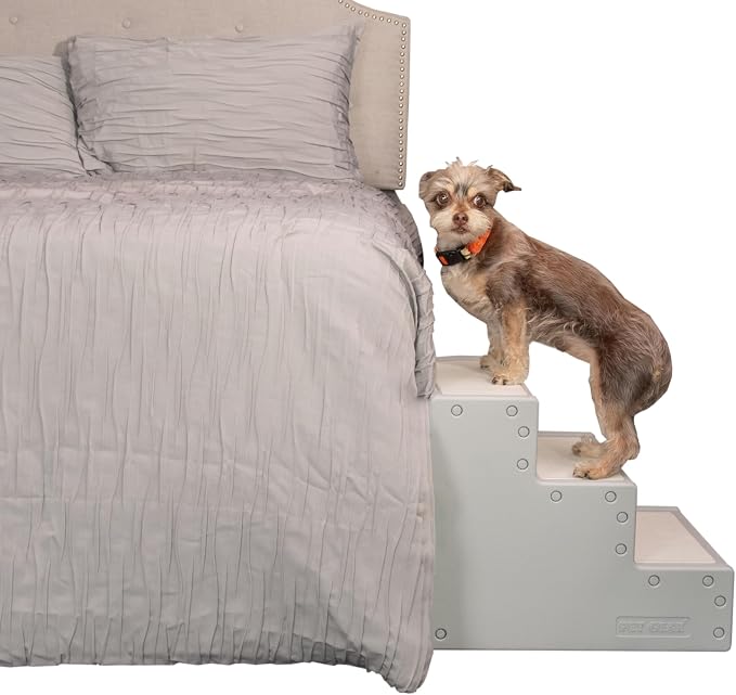 Pet Gear Pet Step III & IV Pet Stairs for Small Dogs and Cats up to 50 pounds, Lightweight, No Tools Required, 13 Colors to Choose from, Fog, 3 Steps