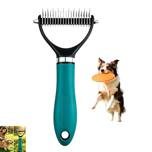 Dematting Comb for Dogs and Cats, 2026 New Rake Pet Brush for Effective Hair Removal, Deshedding Dog Brush Removing Tangles Knots for Thick Coats (1Pcs Green)