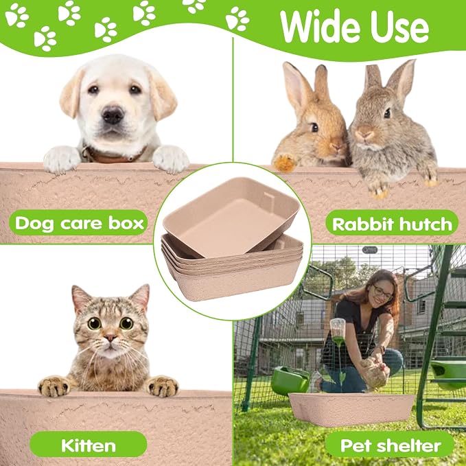 2 Pack Disposable Cat Litter Box, Travel Litter Box,Eco Friendly 100% Recycled Paper