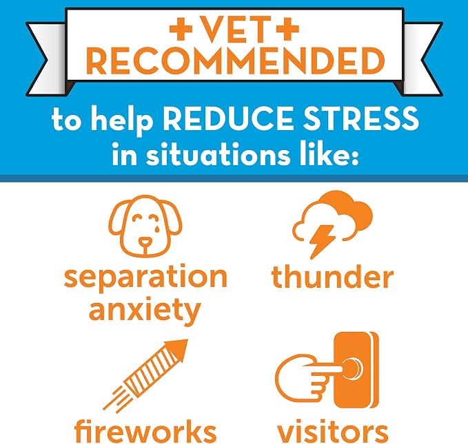 ThunderEase Dog Calming Pheromone Diffuser Refill,Powered by ADAPTIL,Vet Recommended to Relieve Separation Anxiety,Stress Barking& Chewing,and The Fear of Fireworks & Thunderstorms 60 Day,(Pack of 2)
