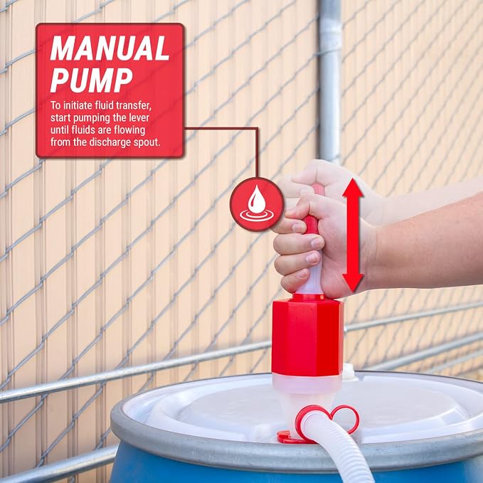TERA PUMP BPA-Free Extra Heavy Duty Siphon Drum Barrel Pump | For 55 Gallon Barrel Drum, Manual Drinking Water Pump great for Emergencies