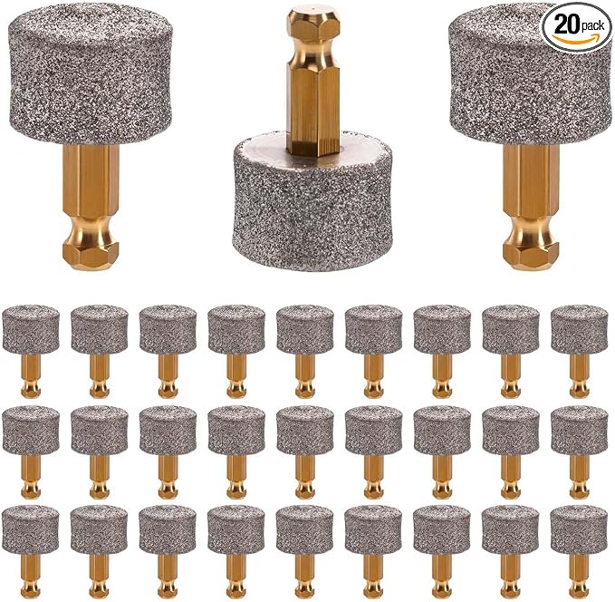 30-Pack Dog Nail Grinder Heads: Diamond Tip Compatible with Electric Pet Trimmer, Low Noise Claw Smoothing Bits, Long-Lasting Grinding Wheels