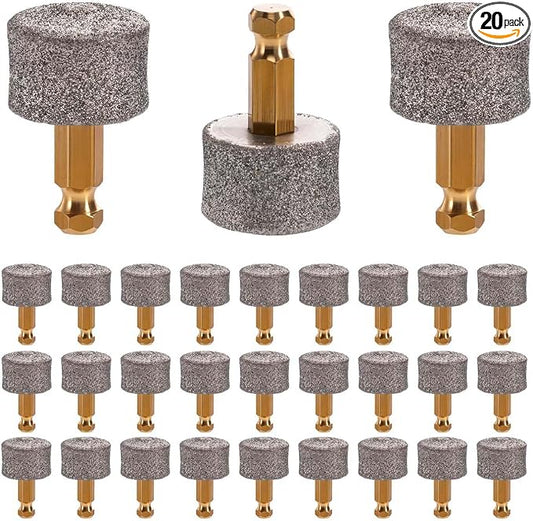 30-Pack Dog Nail Grinder Heads: Diamond Tip Compatible with Electric Pet Trimmer, Low Noise Claw Smoothing Bits, Long-Lasting Grinding Wheels