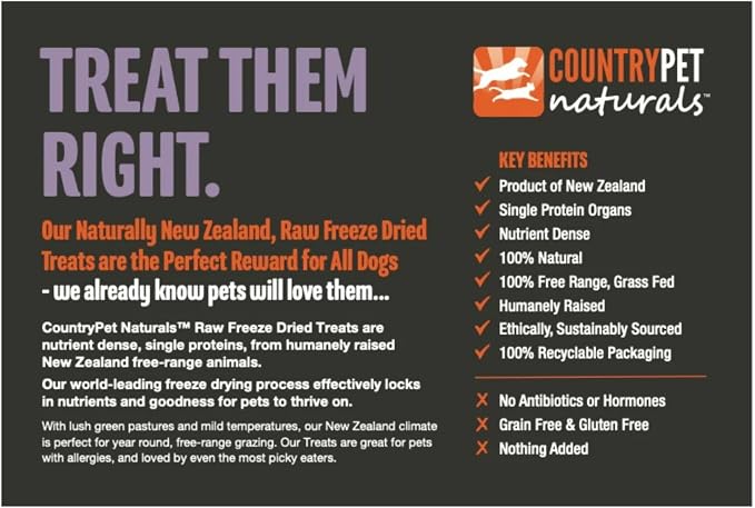 New Zealand Raw Freeze-Dried Lamb Liver 60% Protein Bites 100% Grass-Fed, Premium, Single Ingredient, Grain & Gluten Free Dog Treat & Topper. No Crumbling 3-Pack