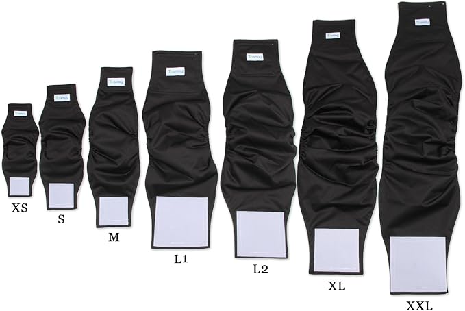 Teamoy 3 Pack Male Dog Diaper Wrap, Washable Puppy Belly Bands, Super-Absorbent and Comfortable(L2,20-24" Waist, Black)