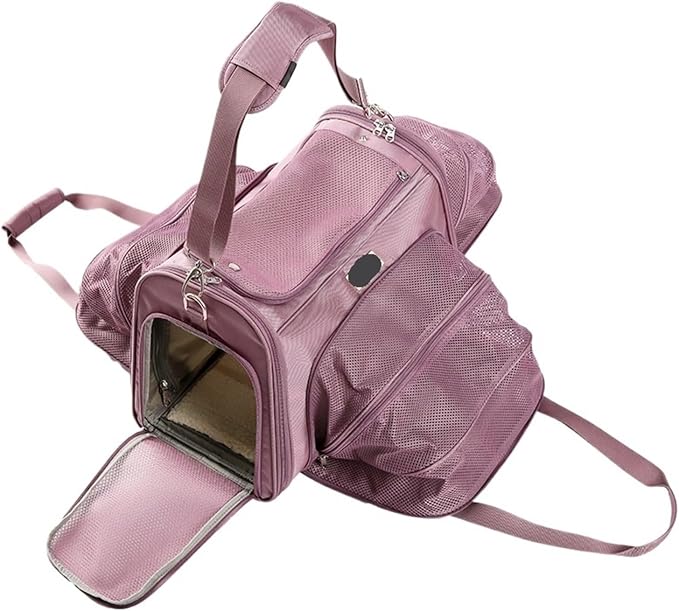 Compatible for Large Space Comfortable Travel Foldable Hook Pet Carrier Bag Portable Puppy Backpack(B,M)