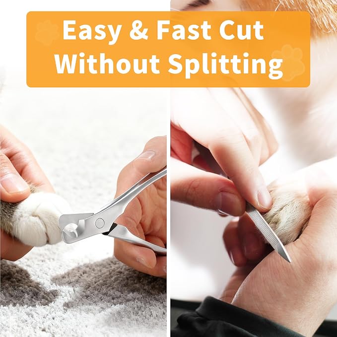 Dog Nail Clippers - All Steel Material, Dog Nnail Trimmers with Built-in Spring, Cat Nail Clipper for All Dogs Cats, Professional Pet Nail Clippers with Free Nail File