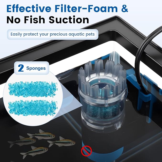 Aquarium Surface Skimmer, 96 GPH Flow Rate – Ideal for Freshwater & Saltwater Compatible, 5W – Efficient Waste Removal
