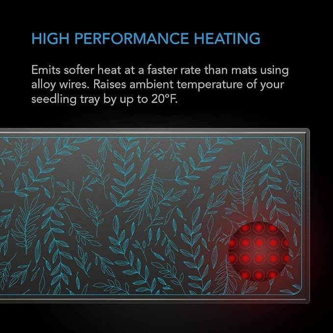 AC Infinity SUNCORE A5, Waterproof Seedling Heat Mat 20" x 20.75" MET & UL-Certified Heating Pad for Indoor Gardening, Hydroponics, Germination, Cloning
