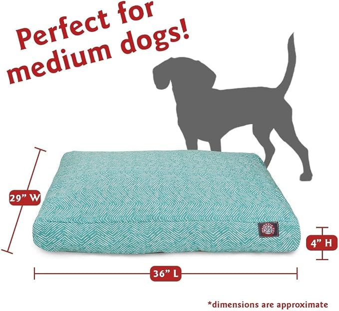 Teal Native Rectangle Indoor Outdoor Pet Dog Bed With Removable Washable Cover By Majestic Pet Products, Navy Blue, Small