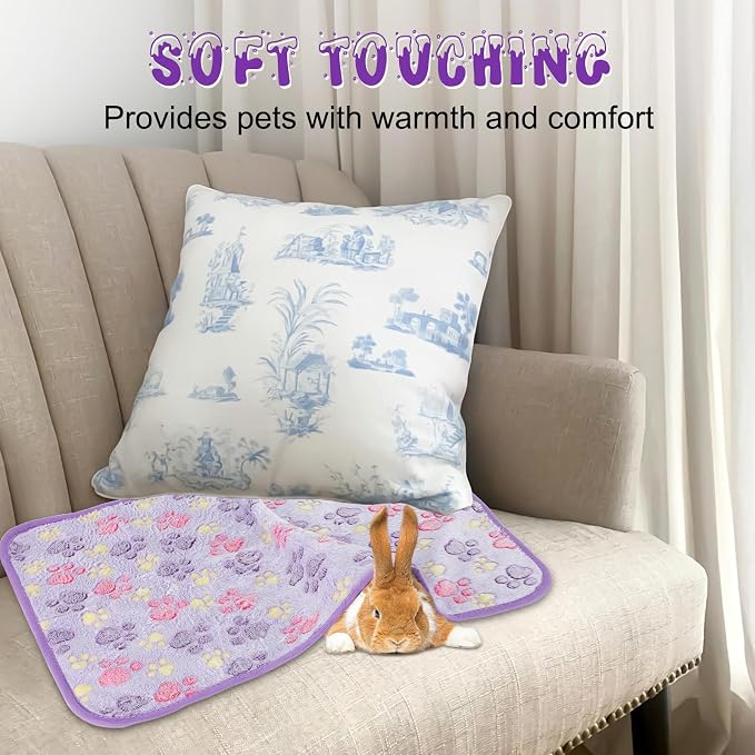 YUEPET Waterproof Guinea Pig Blankets Washable 6 Pack Small Animal Fleece Cage Liners Pet Soft Sleep Mat Pad Cover Warm Flannel Throw for Hamster Guinea Pig Rabbit Chinchilla Hedgehog Ferret 35"×24"