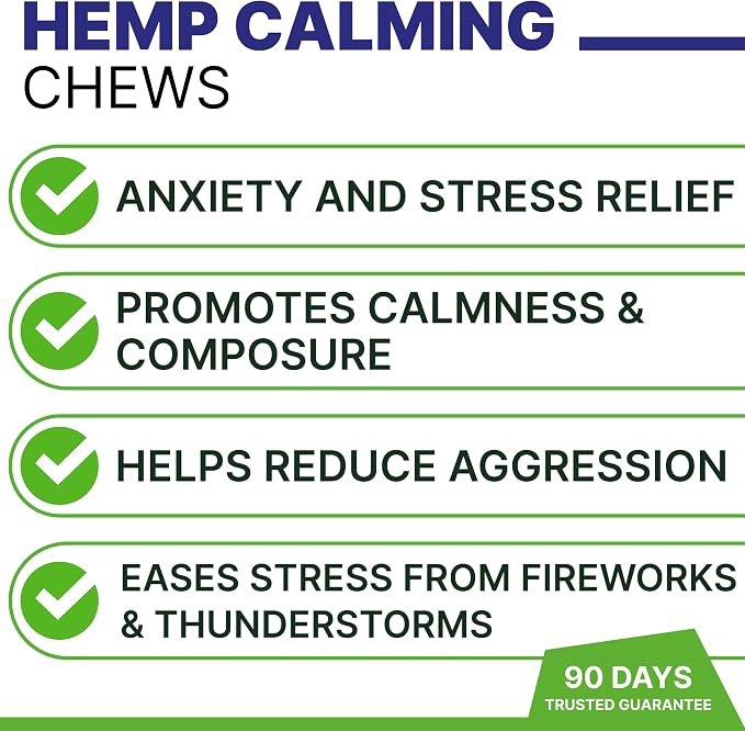 Advanced Hemp Calming Treats for Dogs - Anxiety Relief Calming Chews - Separation Aid - Stress Relief During Fireworks, Storms, Thunder - Aggressive Behavior, Barking - Made in USA - 240Ct