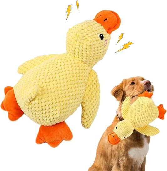 Dog Calming Duck Toys,2026 New Calming Toy for Dogs, Dog Toys for Aggressive Chewers with Soft Squeaker, Fun for Indoor Puppies and Senior Pups（Yellow）