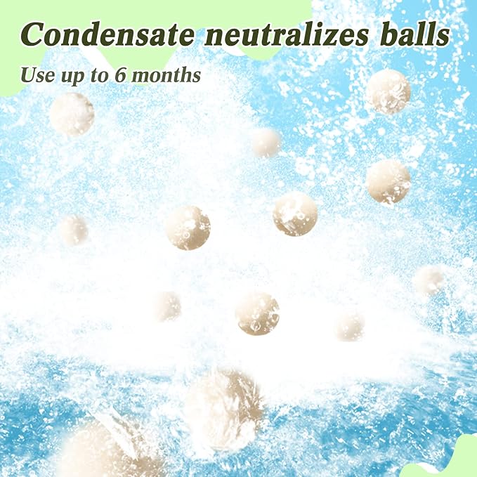 3.3 lbs 7-8mm Refill Condensate Neutralizer, Pickling Waste Liquid Neutralizer, Acidic Water Increases Alkalinity, Condensing Water Heater buffer Filler, Condensate Neutralizes Ball (2 Bag)