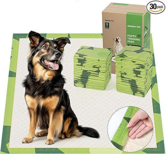 Gardner Pet Disposable Puppy Pads XL, 28" x 30" Dog Pee Pads for Dogs, Super Absorbent & Leak-Proof Full Edge-Wrapping Extra Thick Dog Potty Training Pads (30 Count)