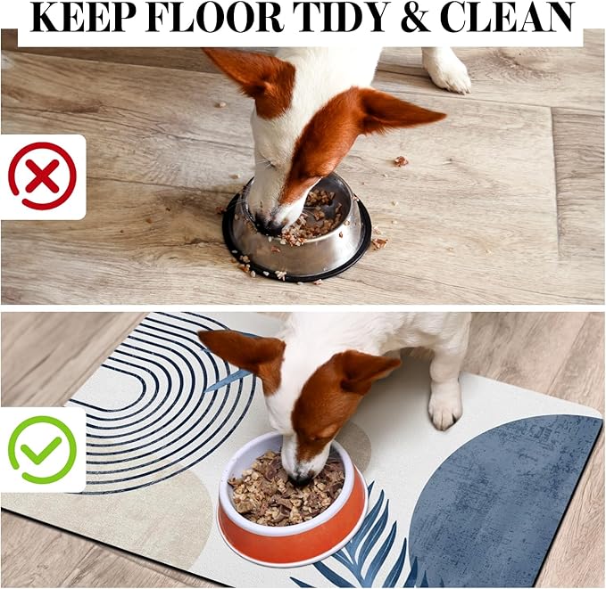 Dog Food Mats for Floors, Absorbent Dog Bowl Mat for Food and Water Dispenser, Quick Dry Cat Food Mat Pet Supplies