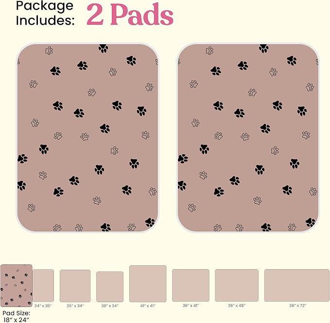 Super Absorbent Washable Pee Pads for Dogs - 2-Pack Superior Reusable Puppy Pads Pet Training Pads –100% Waterproof Dog Pee Pad Protects Against Urine Leakage Non-Slip Grip Prevents Slipping& Bunching