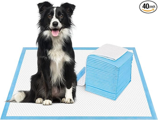 Dog and Puppy Training Pads， Disposable Dog Pee Pads (40, 23.5"*23.5"(60*60cm))