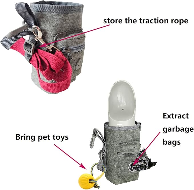 Portable Dog Treat Pouch Dog Training Treat Pouch Dog Training Treat Bag Pet Trainer Waist Bag Built-in Poop Bag Dispenser Dog Walking Bag Pet Outdoor Travel Bag Feeding Bag For Kitten Puppy (Pink)