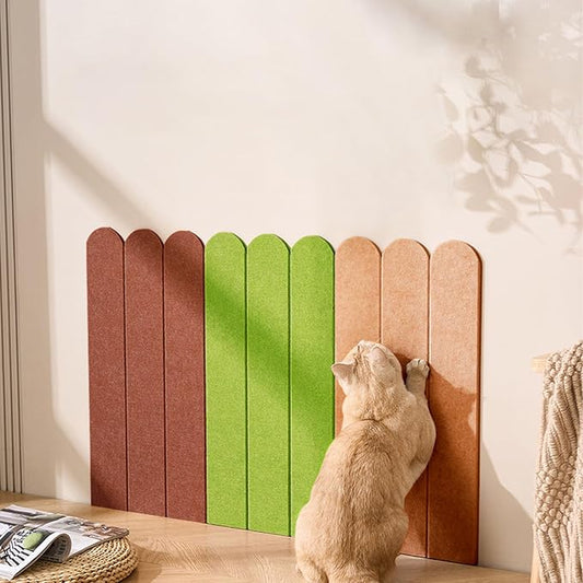 Cat Scratcher, Cat Scratching Posts, Cat Scratchers for Indoor Cats, 3-Pack Cuttable Cat Furniture Protectors - Long-Lasting and Durable for All Cats（Red Coffee/Grass Green/Longan Yellow）