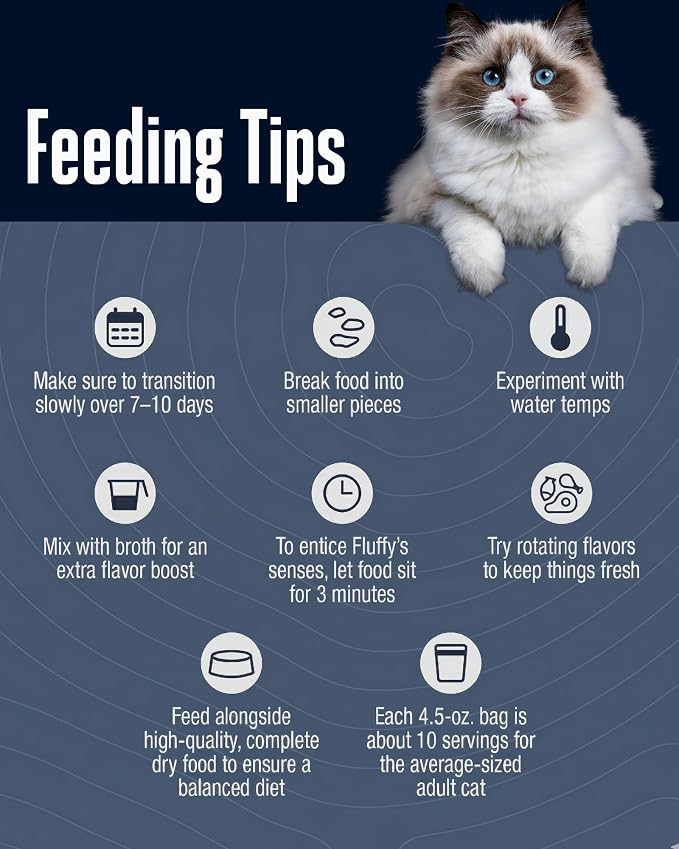 Whole Life Cat Freeze Dried Cat Food - Human-Grade Wet Food Toppers, Snacks & Lickable Treats, Instantly Hydrating Natural Broth Just Add Water - Shredded Tuna, 4.5 Oz