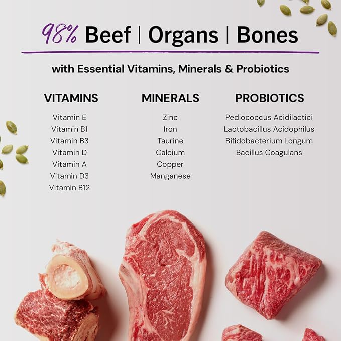 Stella & Chewy's Freeze-Dried Raw Cat Dinner Morsels - Premium Beef Recipe with 98% Grass-Fed Meat & Organs - Natural Grain-Free Cat & Kitten Food - Made in USA - 18 oz