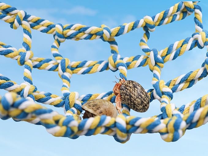 Colorful Bird Rope Net, Rat Climbing Ladder Bridge Toy, Hanging Pet Hammock, Cage Accessories for Small Animals Hamster Parakeets Cockatiels Guinea Pig Chinchilla Ferret - 45 × 7.5 Inch