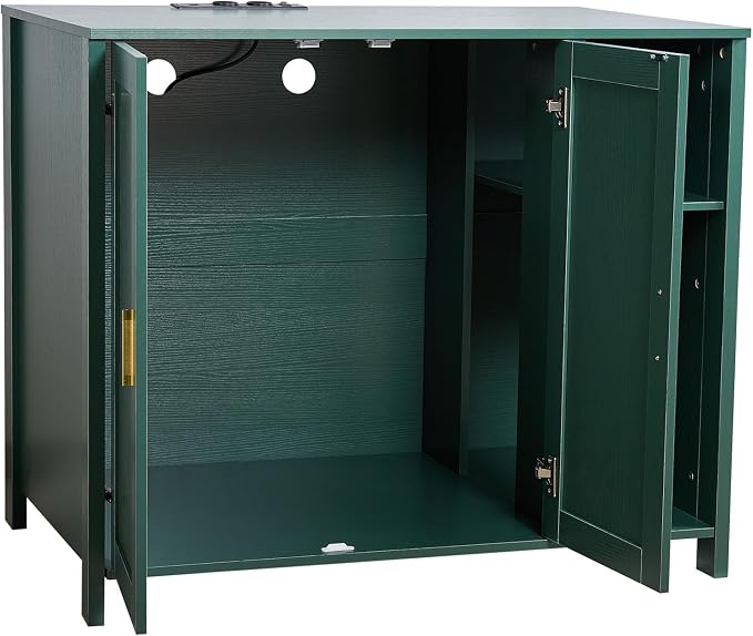 VEVOR Cat Enclosure, 41.3 in Self Cleaning Litter Box Cabinet, with Drawer & Detachable Divider, Automatic Litterbox Enclosure with Built-in Power Outlet, Fits Most Smart Litterboxes