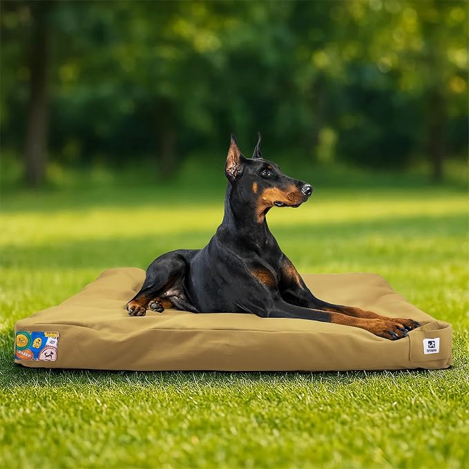 Sytopia Durable Dog Beds for Medium Dogs with Machine Washable Cover, Great for Indoor, Outdoor, Crate, Patio Use, Yellow, XL