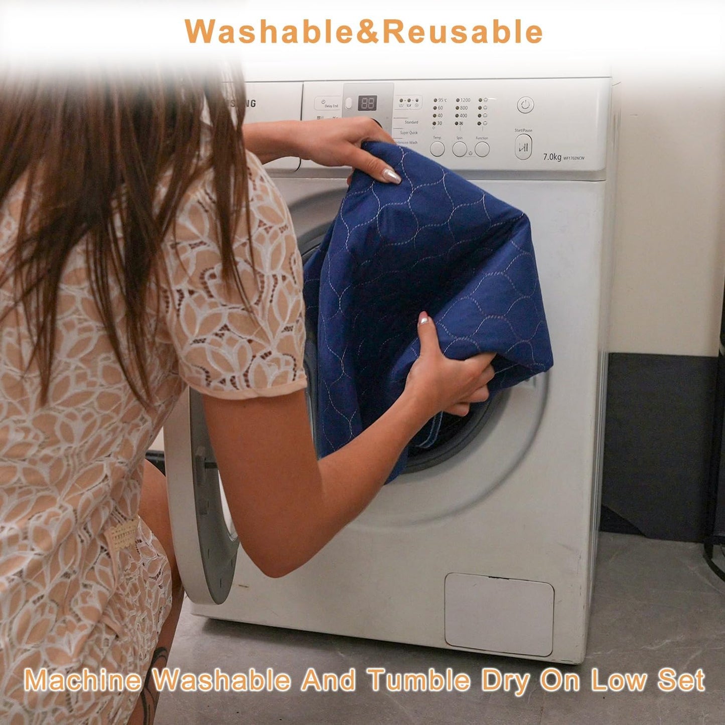 2Pack Pee Pads for Dogs Washable 53”x53”, Extra Large Puppy Pads Waterproof, Super Absorption, Anti Skid for Whelping Training