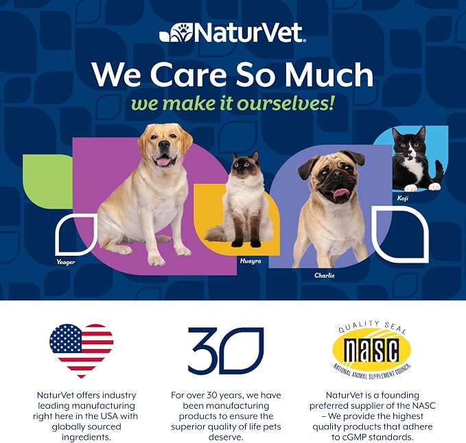 NaturVet All-in-One Dog Supplement - for Joint Support, Digestion, Skin, Coat Care – Dog Multivitamins with Minerals, Omega-3, 6, 9 – Wheat-Free Vitamins for Dogs – 120 Soft Chews