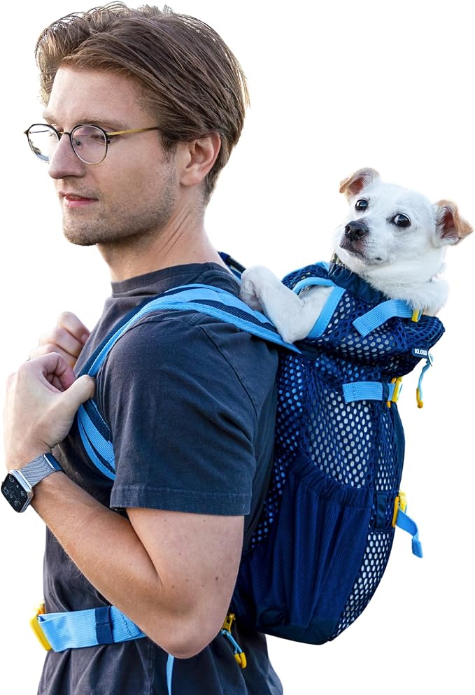 K9 Sport Sack Kloud - Extra Small, Blue - Ideal for Dogs with 9-12” Back Length - Ultra-Light Mesh Backpack Carrier with Inflatable Frame