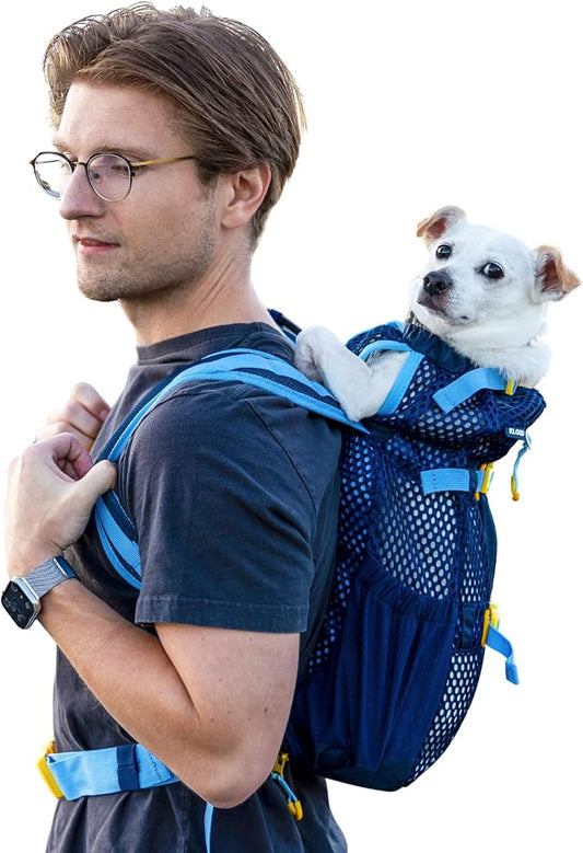 K9 Sport Sack Kloud - Extra Small, Blue - Ideal for Dogs with 9-12” Back Length - Ultra-Light Mesh Backpack Carrier with Inflatable Frame