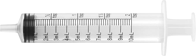 10ml Oral Syringes - 100 Pack – Luer Slip Tip, No Needle, Individually Blister Packed - Medicine Administration For Infants, Toddlers and Small Pets (No cover)