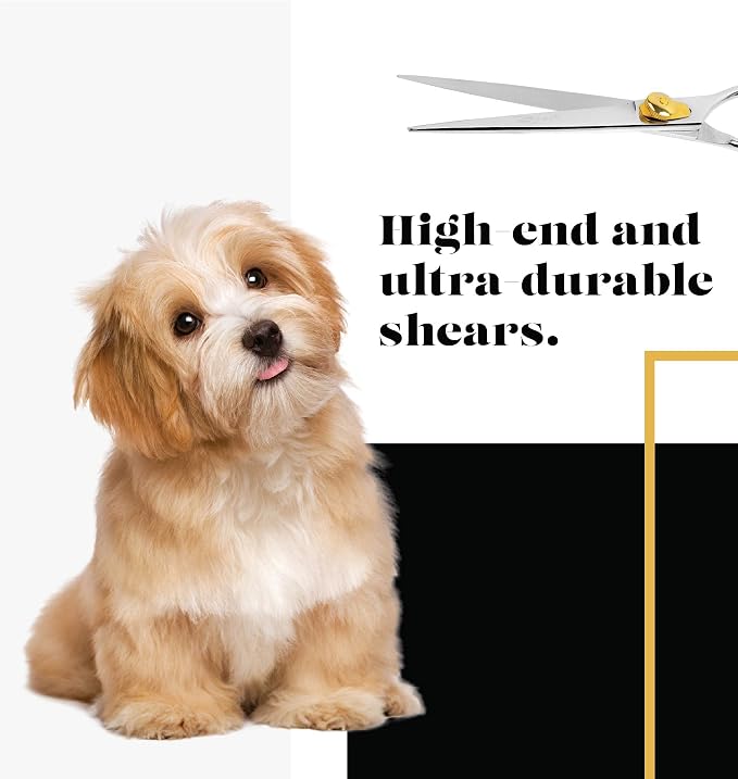 Sharf Gold Touch 440c Japanese Stainless Steal Pet Grooming Shear, 8.5 Inch Straight