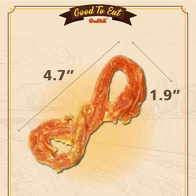 Gootoe Turkey Tendons for Dogs –All-Natural, Hypoallergenic Dog Treats, Rawhide Alternative, Long Lasting Puppy Chews, Healthy Dog Treats for Medium Breeds, Rope (M), 1 lb