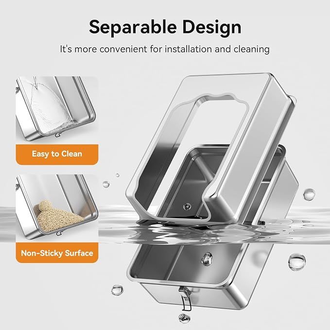 Jotesnew XXXL Stainless Steel Litter Box,28" L*20" W*12.5" H Large Capacity Metal Cat Litter Box for Big & Multiple Cats,Anti-Leakage,Non-Stick Surface for Easy Cleaning,Odor-Resistant