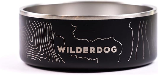 Widlerdog Stainless Steel Dog Bowl with Extra Durable Kitchen-Grade BPA-Free Stainless Steel with Non-Slip Rubber Ringed Bottom (Black, 32 oz)
