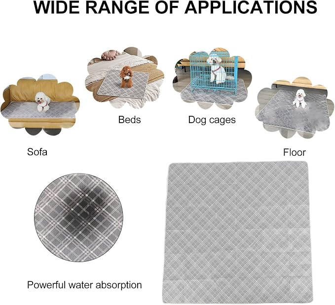 Dog Pee Pads, Washable Super Absorbent Quick Dry Puppy Pads, Leakproof Reusable Pet Pads for Dogs Cats Potty Training (XL)